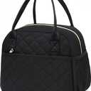 CAMTOP Lunch Box for Women Insulated Lunch Bag Lunchbox Cooler Thermal Leakproof Quilted Reusable Lunch Tote Bag for Work School Travel Picnic (Black), 10.6 x 6.3 x 8.6 inches 