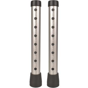 Aluminum Walker Tubes, Universal Walker Foot Tube with Anti-Slip Tip, 8 Height Adjustable Walker Replacement Legs with Rubber Tips, Walker Tips Accessories (Pack of 2)
