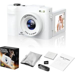 4K Digital Camera for Photography, White