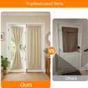 RYB HOME 100% Blackout French Door Curtain for Sidelight Glass Window No Coating - Privacy Assured Thermal Insulated Room Darkening Drapes for Sidelight Window, W 26 x L 72, 1 Panel, Biscotti Beige