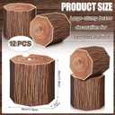 Fullhawl 12 Pcs 6 Pcs Tree Stump Decor VBS Camping Decoration 3D Wood Grain Paper Boxes Fake Tree Stump Box Centerpieces Western Cowboy Party Decor for 2026 School Camp Bachelorette Party Supplies