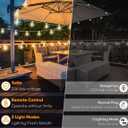 Brightever Outdoor String Lights with Remote, 200FT LED Patio Lights with 62 ST38 LED Filament Bulbs, 3 Lighting Modes, 3H/5H Timer, Waterproof IP65 String Light for Outside, E12 Socket Base, White