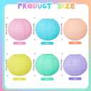 12 Pcs Pastel Paper Lanterns, 10" Macaron Hanging Round Chinese Lanterns Set, Colorful Decorative Party Supplies for Baby Shower, Classroom, Birthday & Wedding Decorations