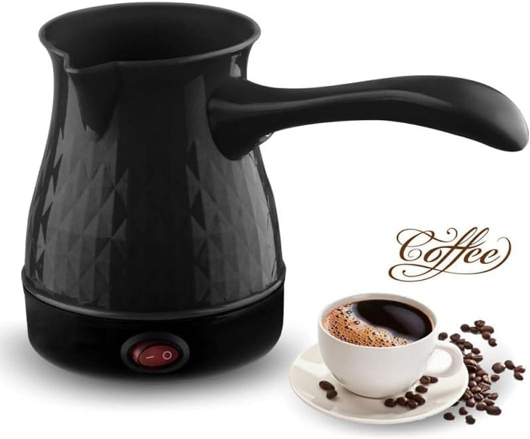 Coffee Maker, Stainless Steel Electric Arabic, Greek & Turkish Coffee Pot, 600ml Even Heating Tea Maker Kettle with Removable & Anti Scald Handle for Greek Arabic Tea, Milk, Butter