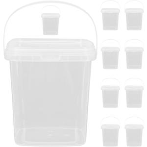 UPKOCH Thickened Square Ice Bucket Storage Container with Lid 3.14X3.14X2.83In Plastic Ice Cube Holder for Kitchen Freezer Food and Cream Storage (8X8CM, Transparent)