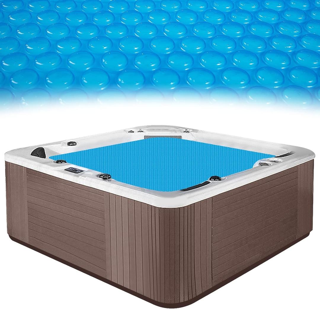 Spa and Hot Tub Cover - 7  7 FT 16-mil Square Hot Tub Thermal Insulation Solar Blanket Bubble Cover, 210  210 CM