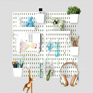 Pegboard Combination Kit, Modular White Pegboard Wall Organizer with 4 Pegboards & Accessories Hanging for Gaming Office Wall Storage Organizer, Crafts Displays