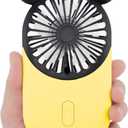Cute Mouse Personal Mini Fan, Rechargeable Handheld USB Fan, 3 Adjustable Wind Speeds and Wearable Design, Portable Pocket Size for Indoor Or Outdoor Activities (Yellow)