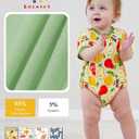 EASWEET Baby Boy Romper Soft Bamboo-derived Viscose Short Sleeve Baby Boy Bodysuit, Sweet Pears, 6-12 Months