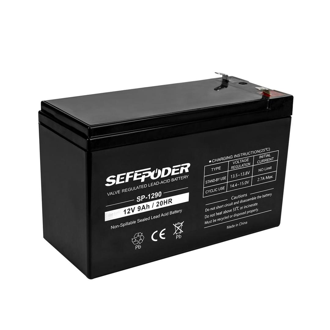 SEFEPODER 12V 9Ah Rechargeable Sealed Lead Acid Battery