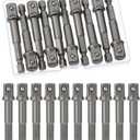 Bates- Impact Adapter Square Socket Set, 10 pcs, 3/8" Square Tip, Drill Socket Adapter Set, Hex Impact Socket Adapter Set, Socket Adapter for Drill, 1/4" Hex Shank Impact Driver Socket Adapter