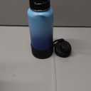 32 oz Powder Coated Double Wall Vacuum Insulated Sports Water Bottle, 18/8 Stainless Steel Wide Mouth Thermal Flask with Straw Lid & Spout Lid, Leak Proof, BPA Free (Blue Navy 32 oz)