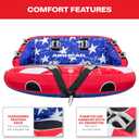 Airhead Mable Towable Tube for Boating, 1-4 Rider Inflatable Boat Tube for Water Tubing, Heavy Duty Full Nylon Cover, EVA Foam Pads, Dual Tow Point, Patented Speed Safety Valve