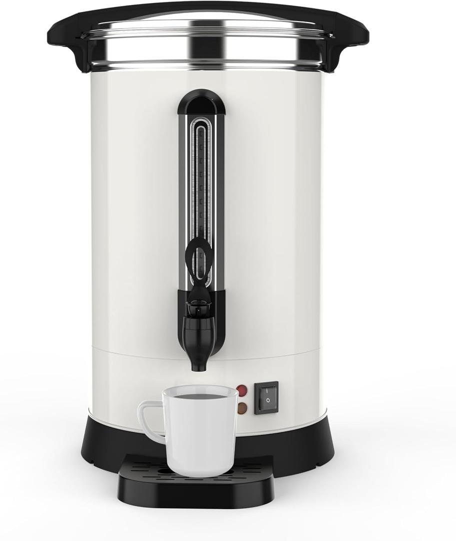 12L/3.2Gallon Large Commercial Coffee Pot,80 Cups Coffee Urn Stainless Steel Electric Coffee Maker,Double Wall Hot Beverage & Water Dispenser Quick Brew Dispenser