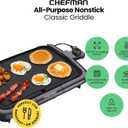 Chefman Electric Griddle with Removable Temperature Control, Immersible Flat Top Grill, Burger, Eggs, Pancake Griddle, Nonstick Easy Clean Cooking Surface, Slide Out Drip Tray, 10 x 16 Inch