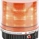 LE-JX Amber Wireless Rotating Beacon Orange Battery Led Strobe Warning Light Roof Top Plow Hazard Flash Emergency Mail Lights 12 V with Magnetic Base Mount and Rechargeable Plug (Yellow, 18 LED)