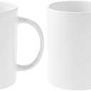Cricut Beveled Blank Mug, Ceramic-Coated, Dishwasher & Microwave Safe to Decorate, Mug Press & Infusible Ink Compatible,15 Oz Sublimation Mug, Ideal for Crafts and Printing, 6 Count, White (Pack of 2)