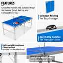 EastPoint Sports Penn Space Saver Table Tennis Table Fully Assembled 6 Foot x 3 Foot Indoor/Outdoor Portable Table with Net, 2 Ping Pong Paddles and 4 Balls 10 Minute Set Up