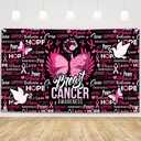 MEHOFOND Breast Cancer Awareness Black Pink Backdrop Pink Ribbon Party Banner Love Hope Faith Strength Home Office Party October Breast Cancer Month Decorations 5.9x3.6ft