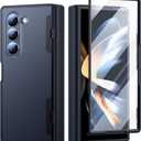 5 x Compatible for Samsung Galaxy Z Fold 6 Case Military Grade Drop Protection Built-in Screen Protector Translucent Slim Compatible for Samsung Galaxy Z Fold 6 Phone Case, Black