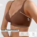 Seamless Wireless Bra for Women with Support - No Underwire Full Coverage Push Up Comfort Bras(Coffee,S)