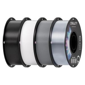 Creality 3D Printer Filament Bundle, PETG Filament 1.75mm Multicolor, Excellent Toughness High Precision, Odorless Non-Toxic Moistureproof, 1 kg X 4 Spools (Black, White, Gray, Transparent)