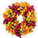 The Wreath Depot Blush Tulip Front Door Wreath 19 Inch, Gorgeous Full Spring Door Wreath Designed in USA, Measures True to Size, White Gift Box Included