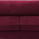 H.VERSAILTEX Sofa Cover 3 Piece T Cushion Sofa Slipcovers Thick Velvet Couch Cover Furniture Protector Stretch T Cushion Sofa Covers for 2 Cushion Couch with 2 Individual T Cushion Covers, Burgundy