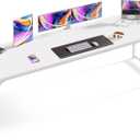 Huuger Computer Desk, 80 Inch Office Desk, Gaming Desk with Storage, Writing Desk Work Desk for Home Office, Study, Long Simple Desk, Large Legroom, Metal Frame, White