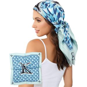 3 x AWAYTR 35 Satin Head Scarves Women Like Silk Scarf Hair Bandanas Women Matte Neck Scarf Head Wrap Hair Headscarf
