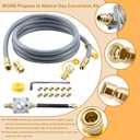 Propane to Natural Gas Conversion Kit for Grill Compatible with weber genesis, genesis II, spirit and spirit II etc,10FT 1/2" Natural Gas Conversion Kit with Regulator for weber Grills