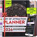 Deluxe 2026 Planner Weekly and Monthly | Law of Attraction Planner with Productivity App | 12-Month for Productivity, Gratitude & Goal Setting | Includes Foldable Vision Board, Gift Box & Stickers (B5 18.29 x 25.65 cm, ['BLACK ASTRO'])