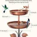 Bird Bath for Outside, Double 46In Metal Birdbaths for Outdoors,Bird Bath Feeder Bowls for Garden Patio Yard Decor, Upgraded 5-Pronged Metal Stake