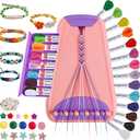 Friendship Bracelet Making Kit for Girls Ages 8-12, Kids Jewelry Making Kit with 28 Pre-Cut Threads and Letter Beads, Arts and Crafts for Kids, Birthday Easter Gifts for 6 7 8 9 10 11 12 Year Old