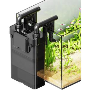 Hang on Back Aquarium Filter,Ultra-Quiet Small Canister Filter,3-Stage Filtration,Bottom Anti-Dry Burn Motor,Extra-Large Filter Media Basket Suitable