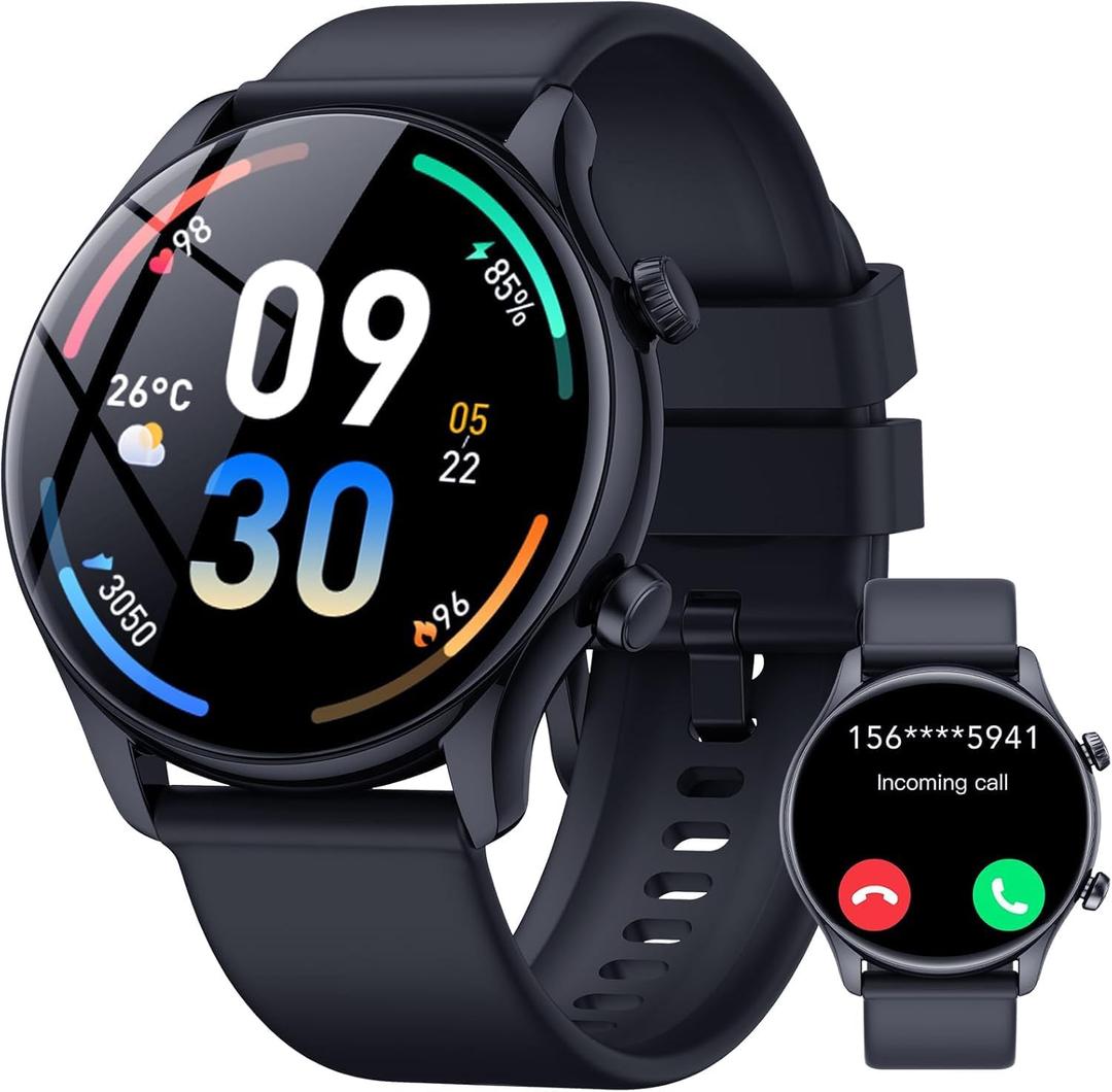 Smart Watch, 1.39" Smartwatch for Women (Answer/Make Call), Fitness Activity Tracker with Heart Rate & Sp02 Monitor, 100+ Sport Modes, IP68 Waterproof Fitness Watch for Android iOS,Carbon Black