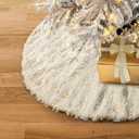 S-DEAL Golden Christmas Tree Skirt, 24 Inches Faux Fur Plush Small Tree Skirt for Holiday Home Decor Xmas (Yellow)