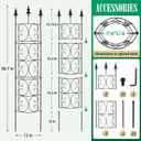 2 Pack 56.7'' H x 12'' W Garden Trellis for Climbing Plants Outdoor, Rustproof Metal Garden Flower Trellis, Rose Trellis for Outdoor Indoor Climbing Plants Clematis Vines Flowers Potted Plants, Tomato
