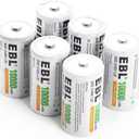 EBL D Battery D Size Rechargeable Batteries 10,000mAh Ni-MH, Pack of 6 - ProCyco Technology
