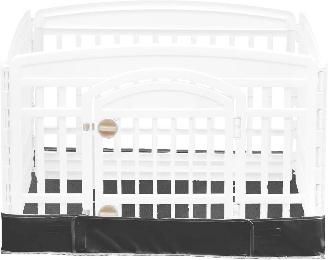 Dog Playpen Bottom Pad Fits for 36 Inch 4 Panels Exercise Pet Playpen, Dog Crate Pad Puppy Playpen Pad, Hoop and Loop Design (Note: Playpen Not Included). -Pure Black