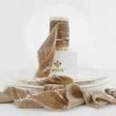 MEEDEE Camel Velvet Ribbon 2 Inch Crinkle Raw Edge Silk Ribbons 2 Rolls 4 Yards Bronze Crushed Ribbons Nude Velvet Ribbon for Christmas Tree, Gift Wrapping, Holiday Decor