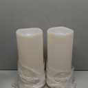 NURADA Large Outdoor Solar Candles Waterproof - 12" x 5" Rechargeable Solar Powered Flameless LED Pillar Flickering Candle for Patio Porch Lanterns Decor - Ivory White Set of 2