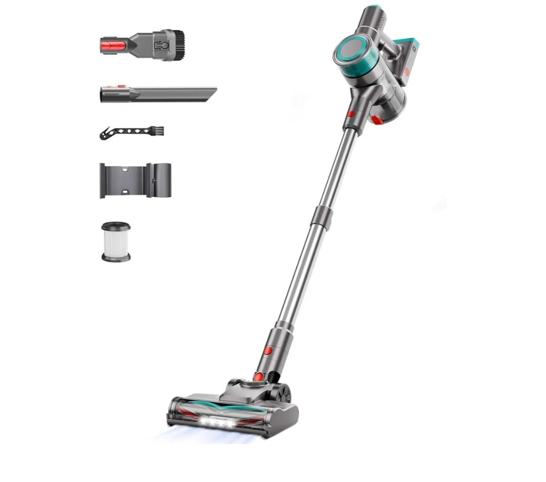 KIKETECH Cordless Vacuum Cleaner, Stick Vacuum Cleaners for Home, Lightweight Vacuum for Pet Hair/Carpet/Floor,Green