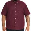 Big and Tall Wrinkle Free Short Sleeve Button Down Check Shirt, L
