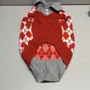 Kuoser Dog Sweater Plaid Dog Sweaters with Harness Hole, Polo Design Puppy Knitwear Fall Winter Sweater for Large Dogs, Pet Cold Weather Clothes Warm Doggie Pullover Sweatshirt, Red XL
