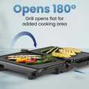 Chefman Panini Press, Indoor Grill and Gourmet Sandwich Maker, Nonstick Plates Open 180 Degrees, Floating Hinge for Thick Bread and Rolls, Stainless-Steel Finish with LED Indicators, 2 Slice - Black