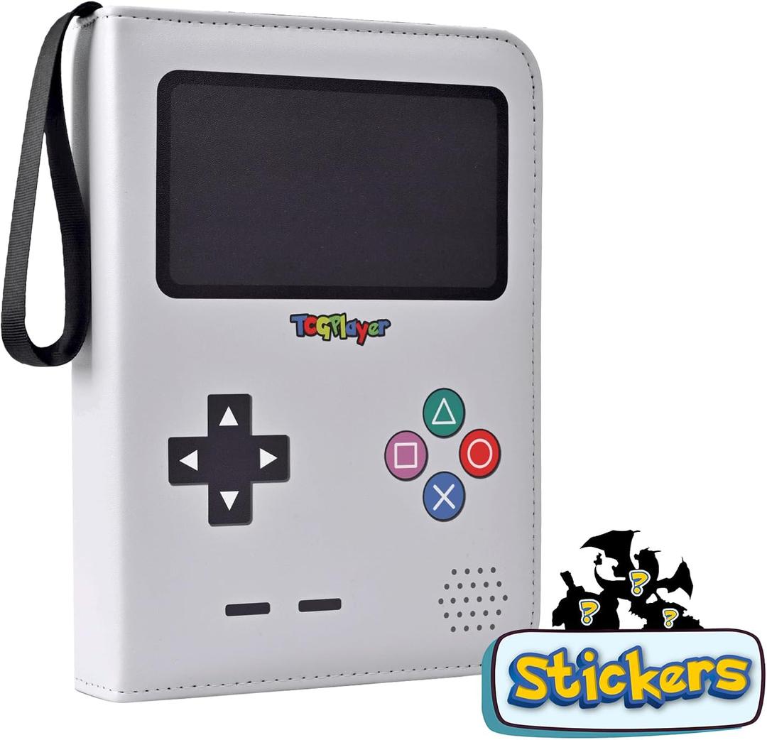 4 Pocket Trading Card Binder with 50 Removable Sleeves, 400 Cards Holder Trading Card Organizer, Zippered Collector Album for Cards, Durable Storage Portfolio with Protective Zipper Closure (2x2)