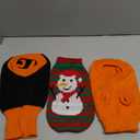 3 Pack Halloween Thanksgiving Christmas Dog Cat Sweaters Sets Dogs Fall Clothes Pumpkin Turkey Snowman Dog Cat Knit Sweaters Pets Costumes for Holiday Dogs Cats Pets(Small)