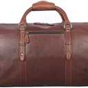 Leather Duffel Bag for Men & Women Travel, Weekend, Overnight, Gym Bag, Brown