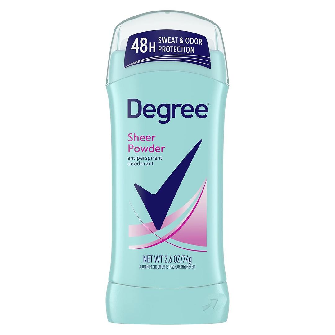 Degree Original Antiperspirant Deodorant Sheer Powder 48Hour Sweat & Odor Protection Antiperspirant for Women 2.6 oz, Best By: 11/27